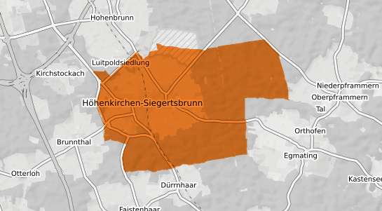 Mietspiegelkarte H&ouml;henkirchen-Siegertsbrunn
